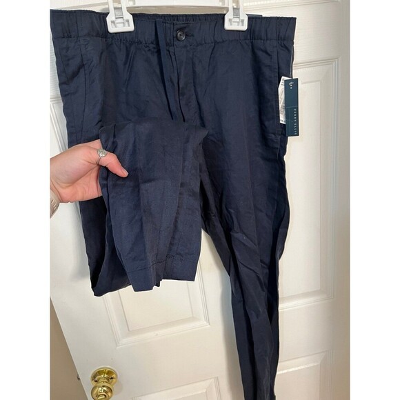 Perry Ellis Linen Blend Drawstring Mens Pant - Picture 4 of 10